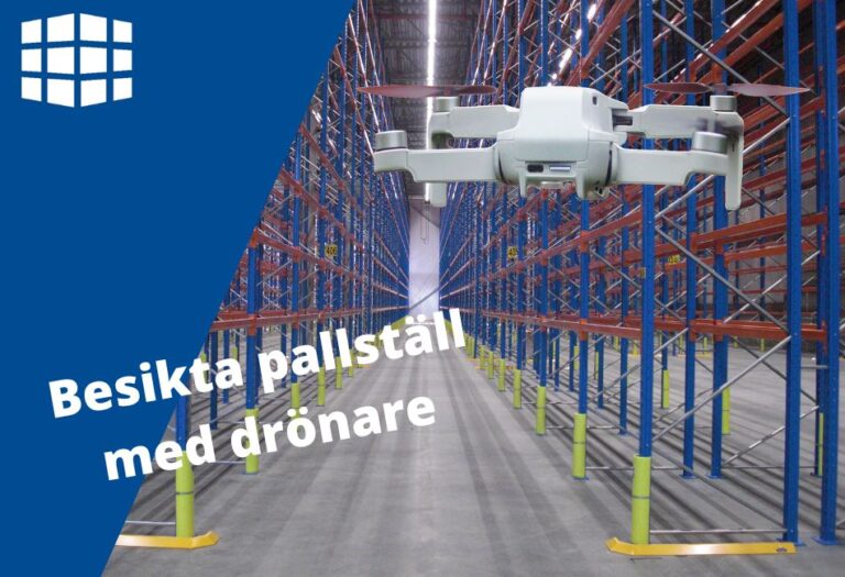 Besikta pallställ med drönare